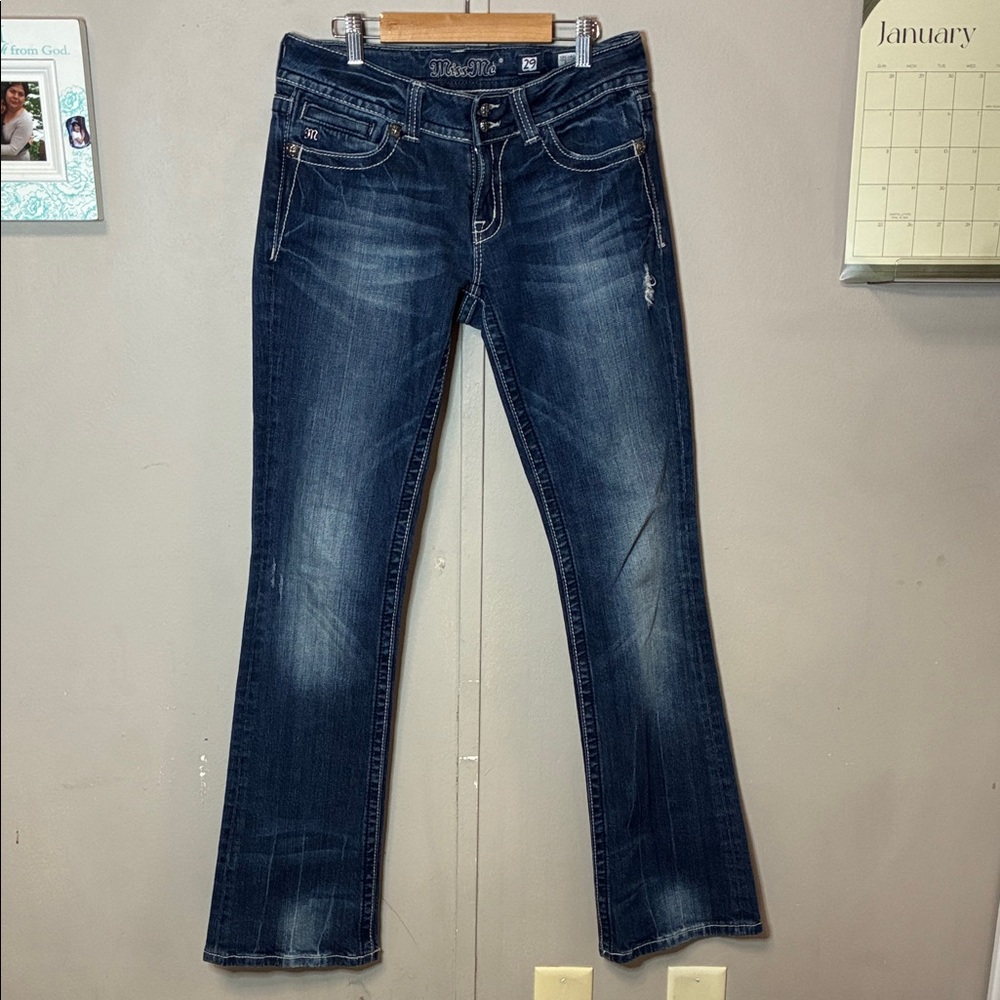 Missme 29 Blue Denim Bootcut Jeans vintage style medium wash
